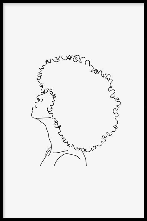 Afro Woman Line Art Online Hot Sale