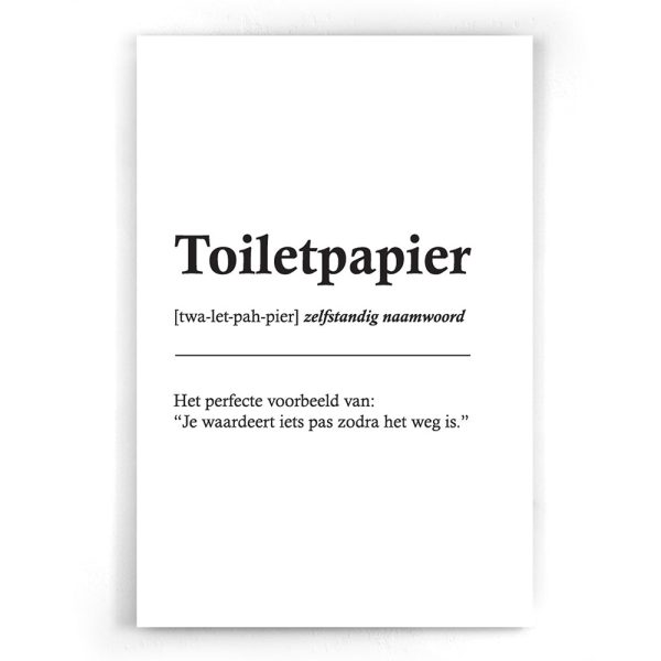 Woordenboek Toiletpapier Supply