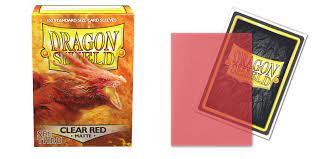 Dragon Shield Sleeves: Standard Matte Clear Red (Box of 100) For Cheap