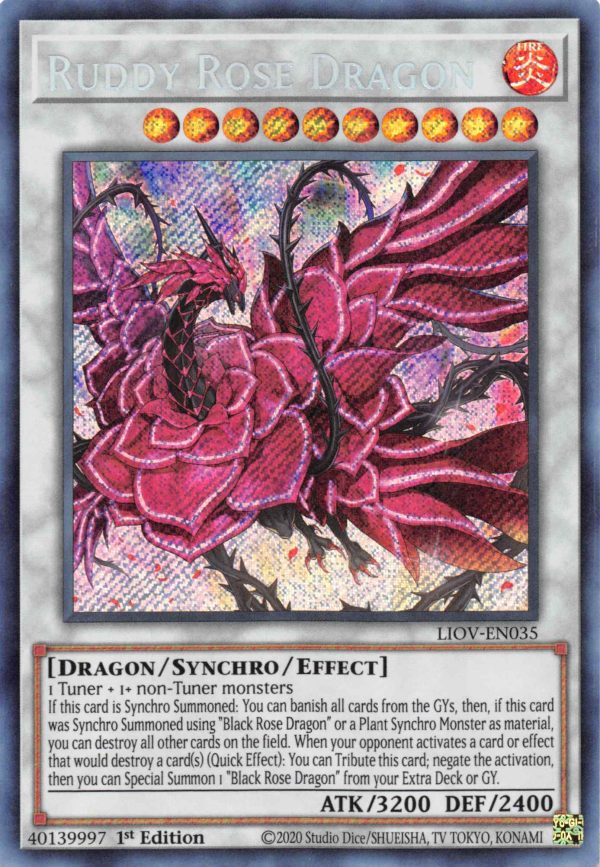 Ruddy Rose Dragon [LIOV-EN035] Secret Rare For Cheap