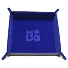 Metallic Dice Games Blue Velvet Dice Tray with Leather Backing For Cheap