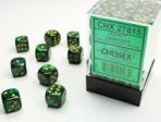 36 Jade w gold Scarab 12mm D6 Dice Block - CHX27815 Online Sale