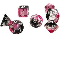 Dice Set - Pink, Clear & Black Online