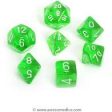 Dice Set - Green Translucent For Sale