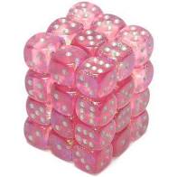 Borealis 12mm d6 Pink silver Luminary Dice Block (36 dice) For Discount