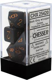 Opaque Dark Grey   Copper 7 Dice Set - CHX25420 on Sale