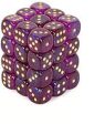 Borealis 12mm d6 Royal Purple gold Luminary Dice Block (36 dice) For Discount