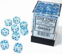 Borealis 12mm d6 Icicle light blue Luminary Dice Block (36 dice) Fashion