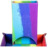 Metallic Dice Games Rainbow Watercolor Fold Up Dice Tower Fashion