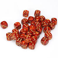 36 Scarlet w gold Scarab 12mm D6 Dice Block - CHX27814 Online Hot Sale