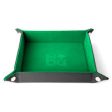 Metallic Dice Games Green Velvet Dice Tray with Leather Backing Fashion