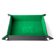 Metallic Dice Games Green Velvet Dice Tray with Leather Backing Fashion